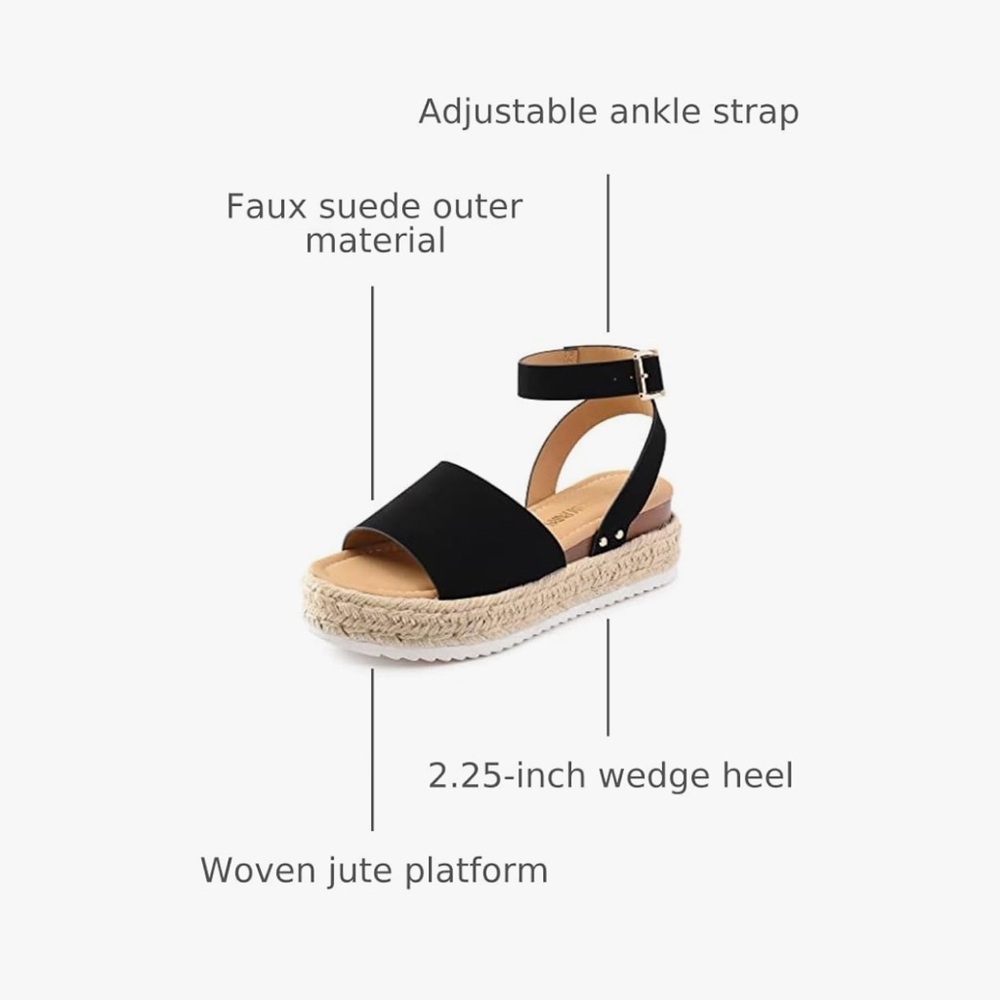 Elegant Black Espadrille Sandals - Picture 4 of 8